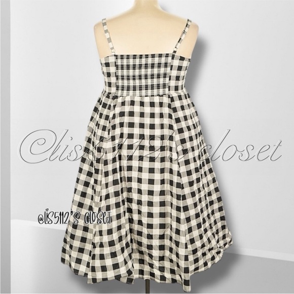 Torrid Retro Chic Black White Gingham Stretch Poplin Midi Skater Swing Dress 3X - Picture 8 of 15